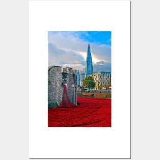 Tower of London Red Poppy Poppies Posters and Art